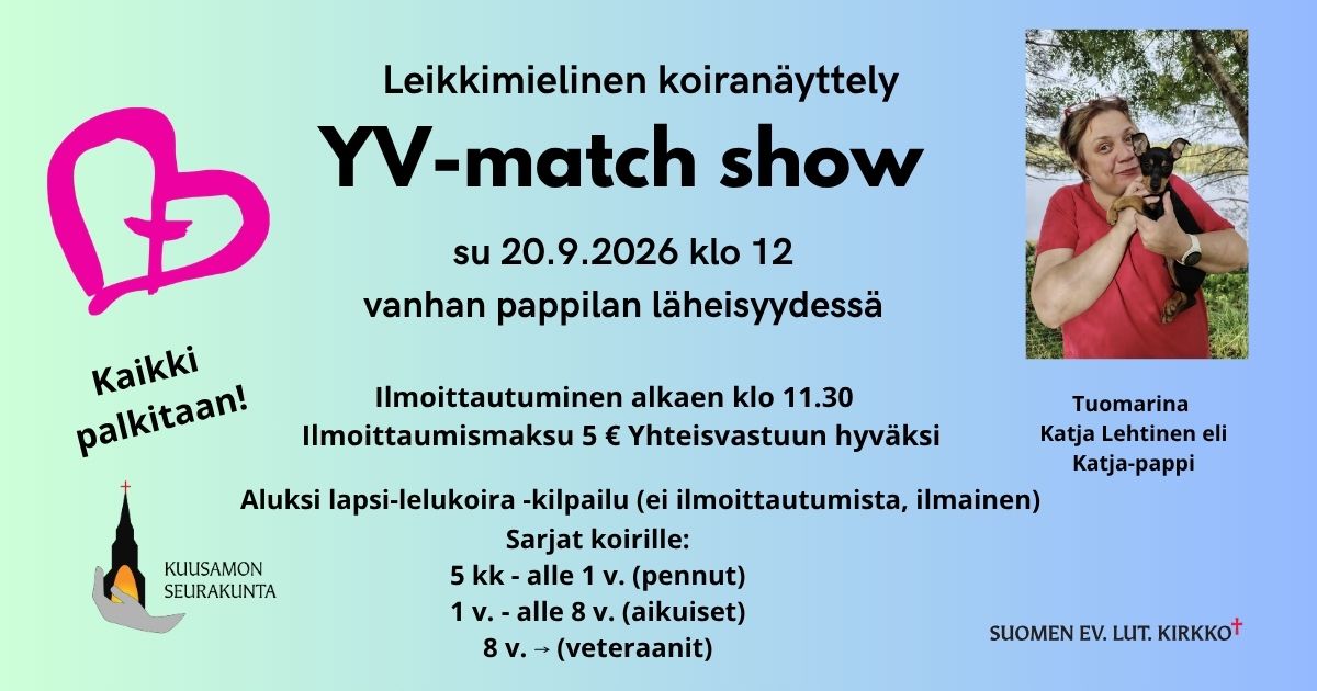 Kuvassa yhteisvastuukeräyksen sydänlogo, tietoa näyttelystä ja tuomarista.