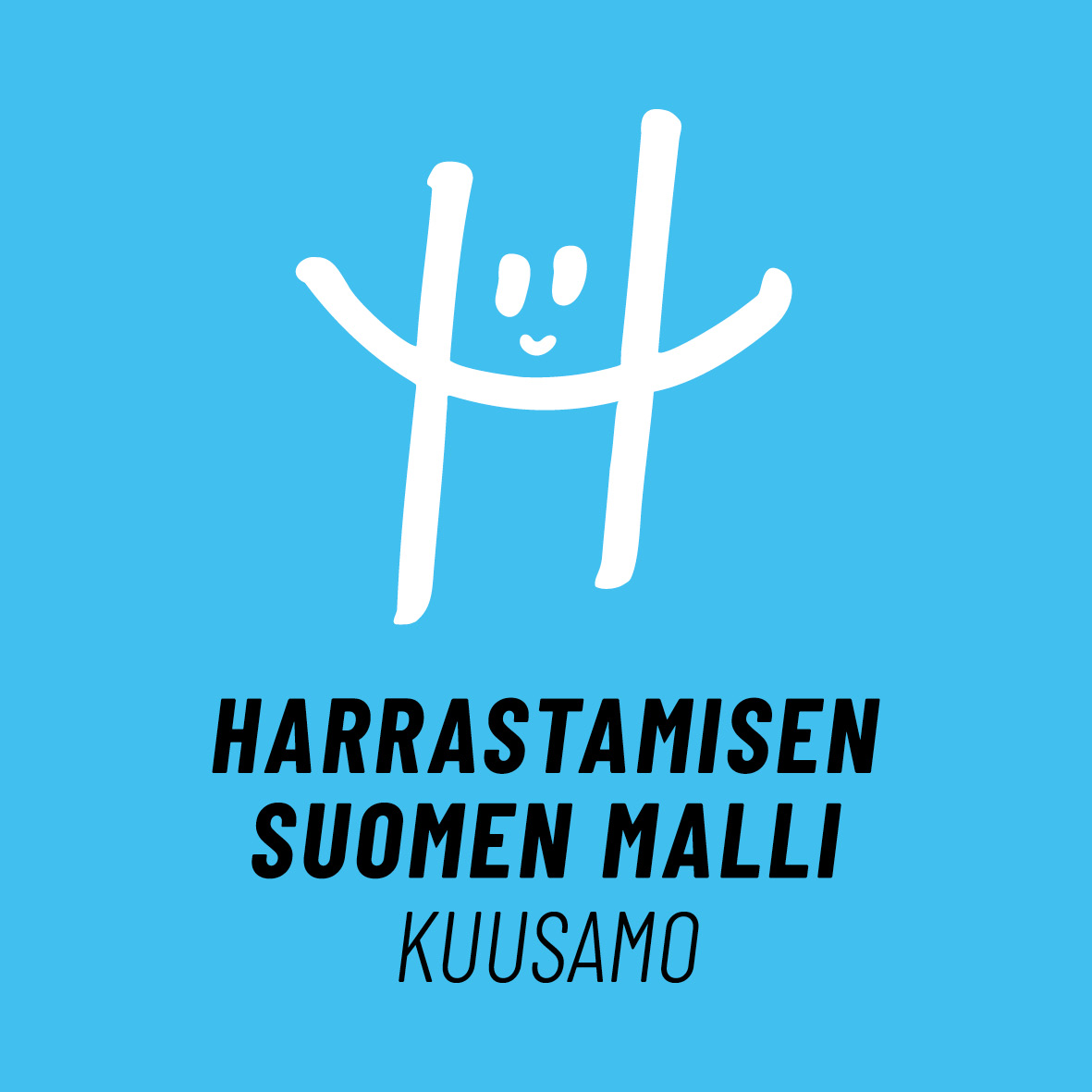 Koululaisten olkkari Kuusamon harrastamisen mallin logo,iso h-kirjain.