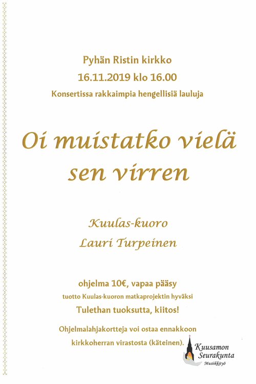 Oi muistatko vielä sen virren Oi muistatko vielä sen virren