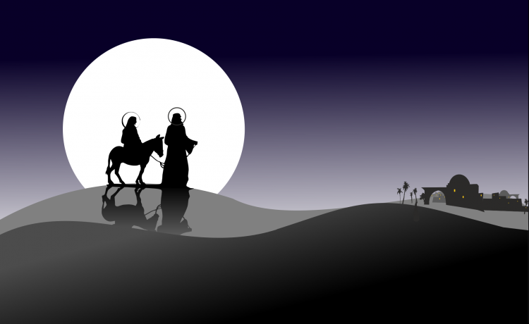 Maria ja Joosef matkalla Betlehemiin