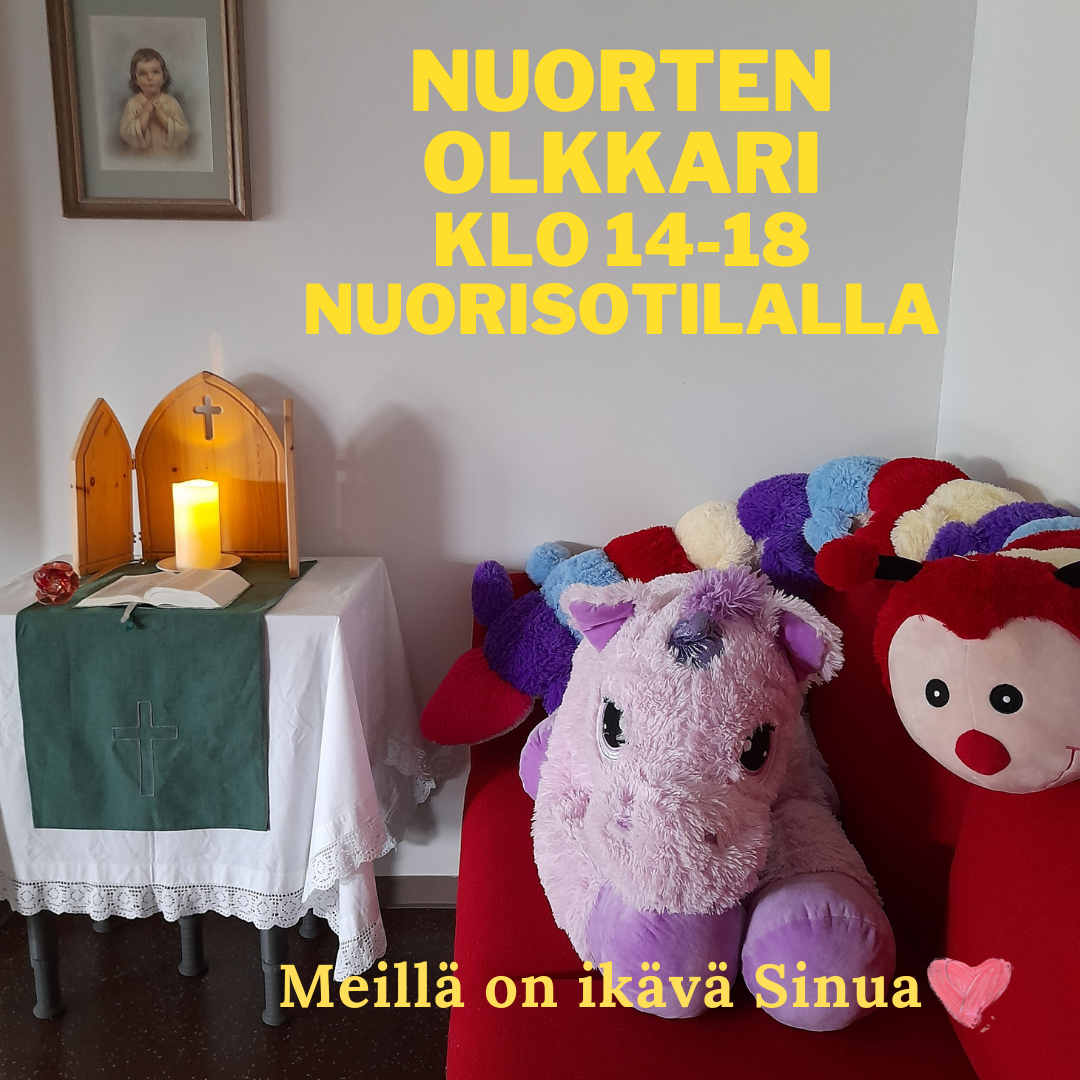 Nuorten Olkkari Pehmoeläimet toivottavat tervetulleiksi nuorten olkkariin klo 14-18.